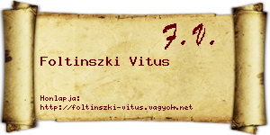 Foltinszki Vitus névjegykártya